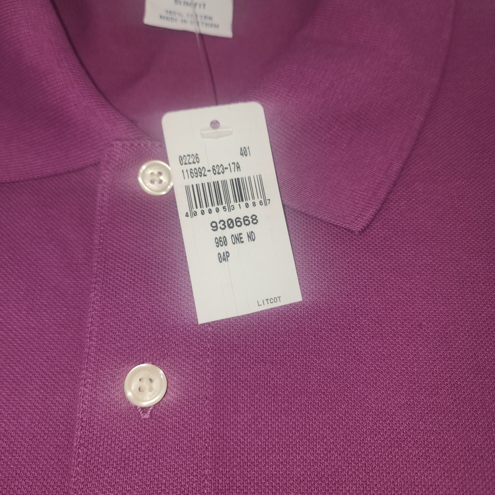 Brooks Brothers Mens XXL Slim Fit Purple Cotton Pique Polo Shirt 116992-623-17A - Picture 5 of 8